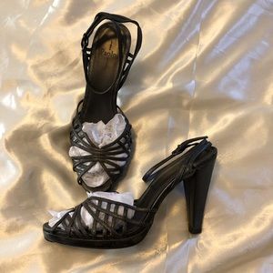 Paolo gunmetal strappy heeled sandal, 7